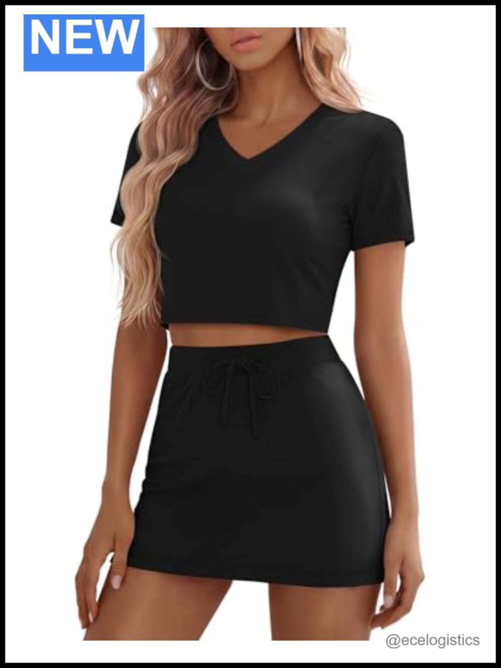 Athletic 2 Piece Skirt Set for Women Cotton Tennis Golf Activewear